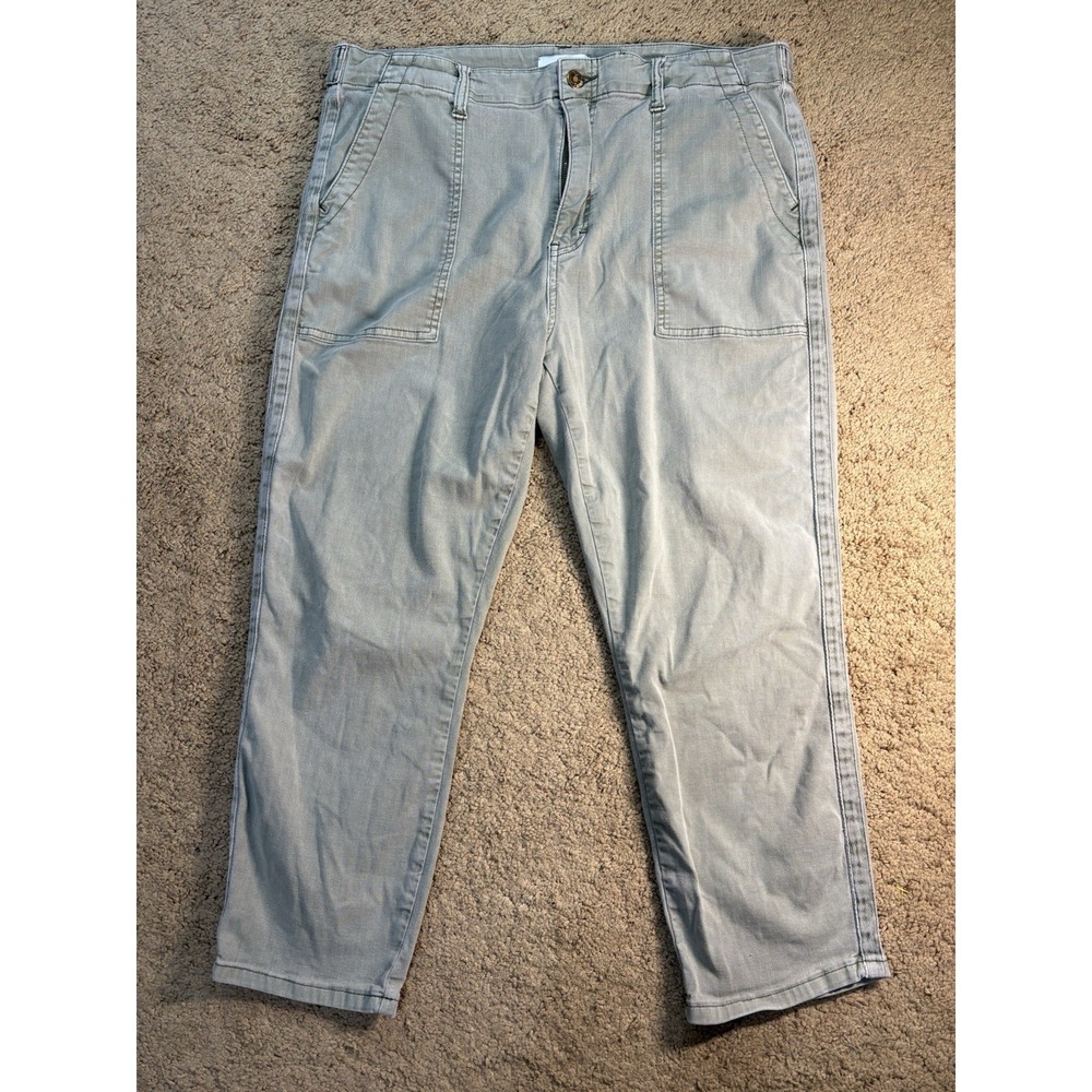 Pistola Mara Crop Straight Leg Utility Pant Women 32 Green Hi-Rise Relaxed Ankle